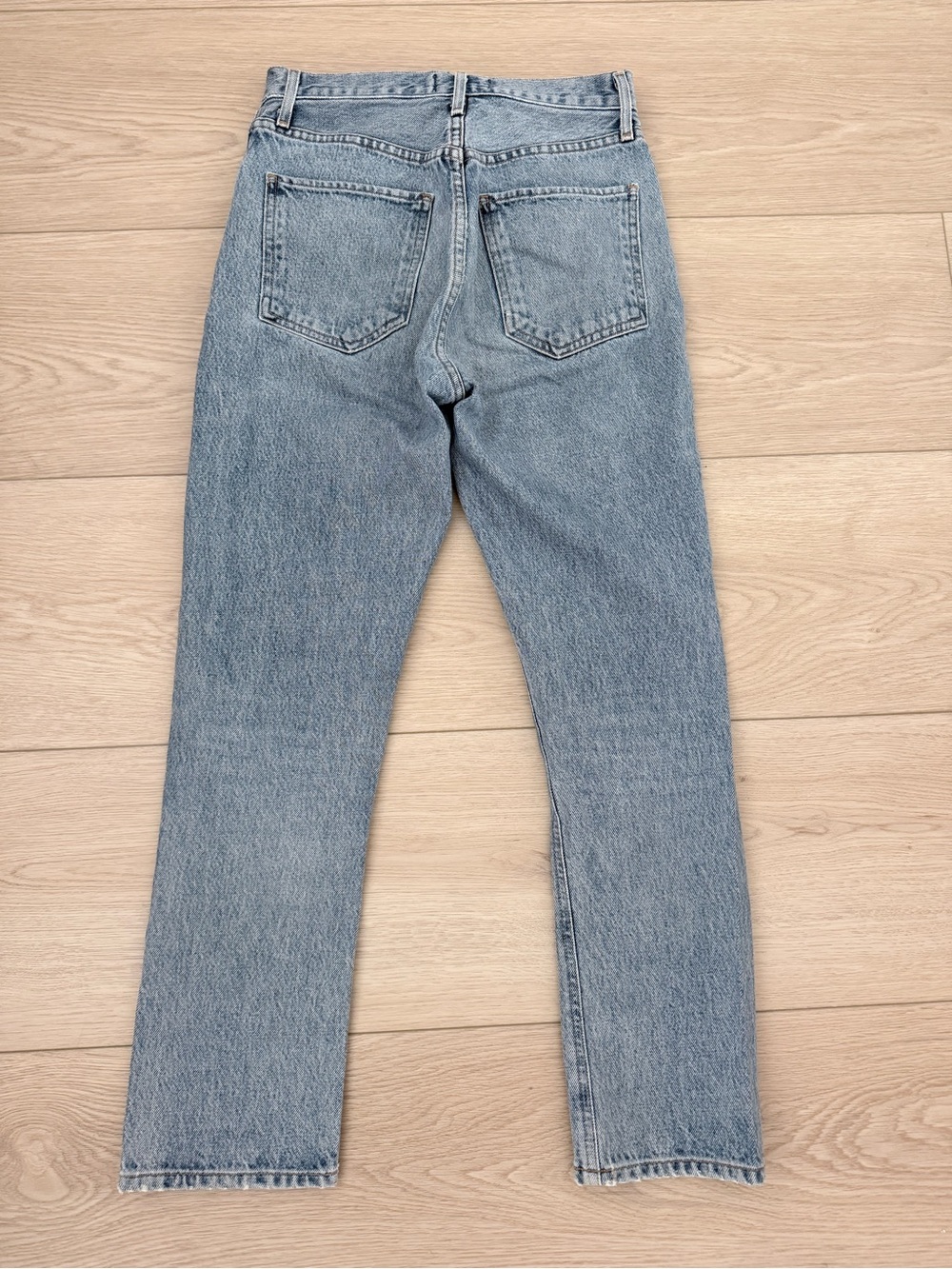 Agolde Light Blue High-Rise Button-Fly Jeans - Picture 2 of 4